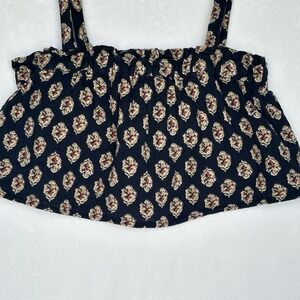 Zara Crop Top Women's‎ XS S Black Smocked Sleeveless Fairygoth Fairycore Y2k